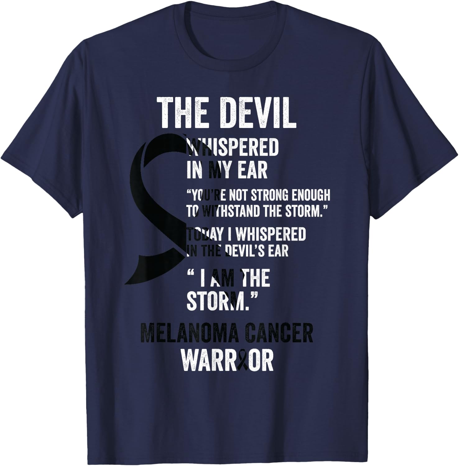 The Devil- Melanoma Cancer Awareness Support Ribbon T-Shirt - T-Shirt | Navy