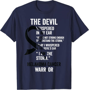 The Devil- Melanoma Cancer Awareness Support Ribbon T-Shirt - T-Shirt | Navy