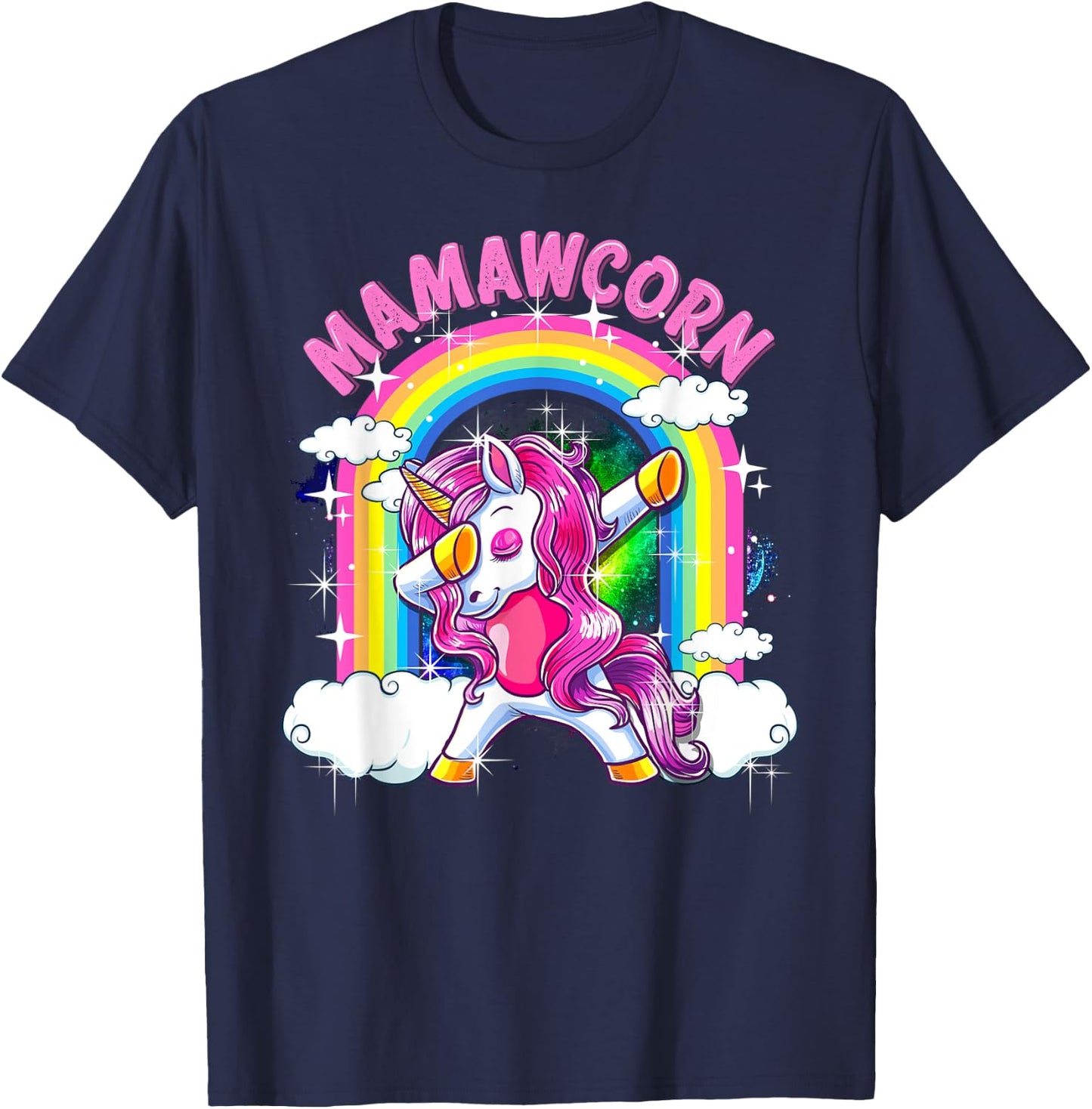 Mamawcorn Shirt Dabbing Unicorn Cute Mamaw Gifts T-Shirt - T-Shirt | Navy