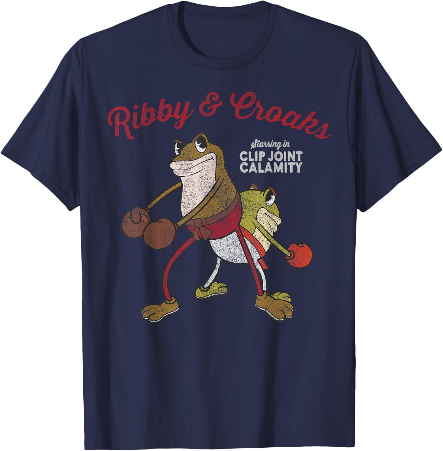 Cuphead Ribby And Croaks Clip Joint Calamity T-Shirt - T-Shirt | Navy