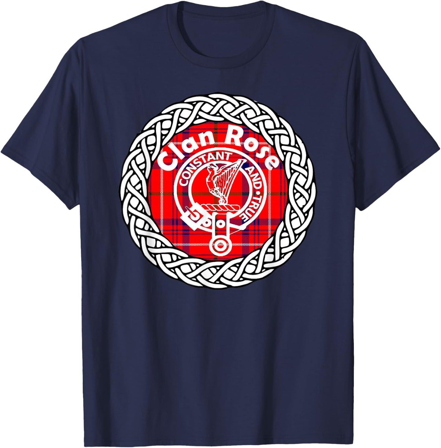 Rose surname last name Scottish Clan tartan badge crest T-Shirt - T-Shirt | Navy