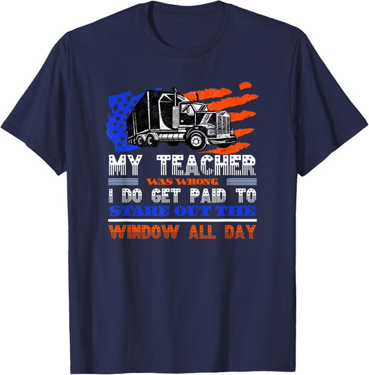 Truck Driver Gifts for Husbands Shirt T-Shirt - T-Shirt | Navy