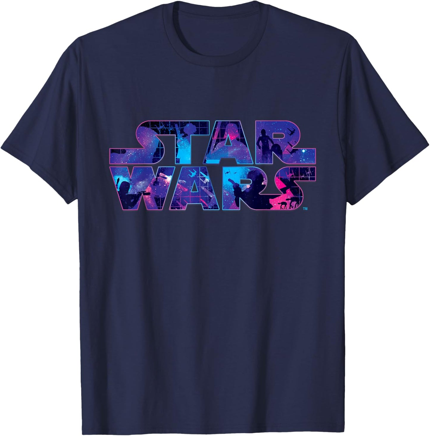 Star Wars Logo Retro 90s Galaxy T-Shirt - T-Shirt | Navy