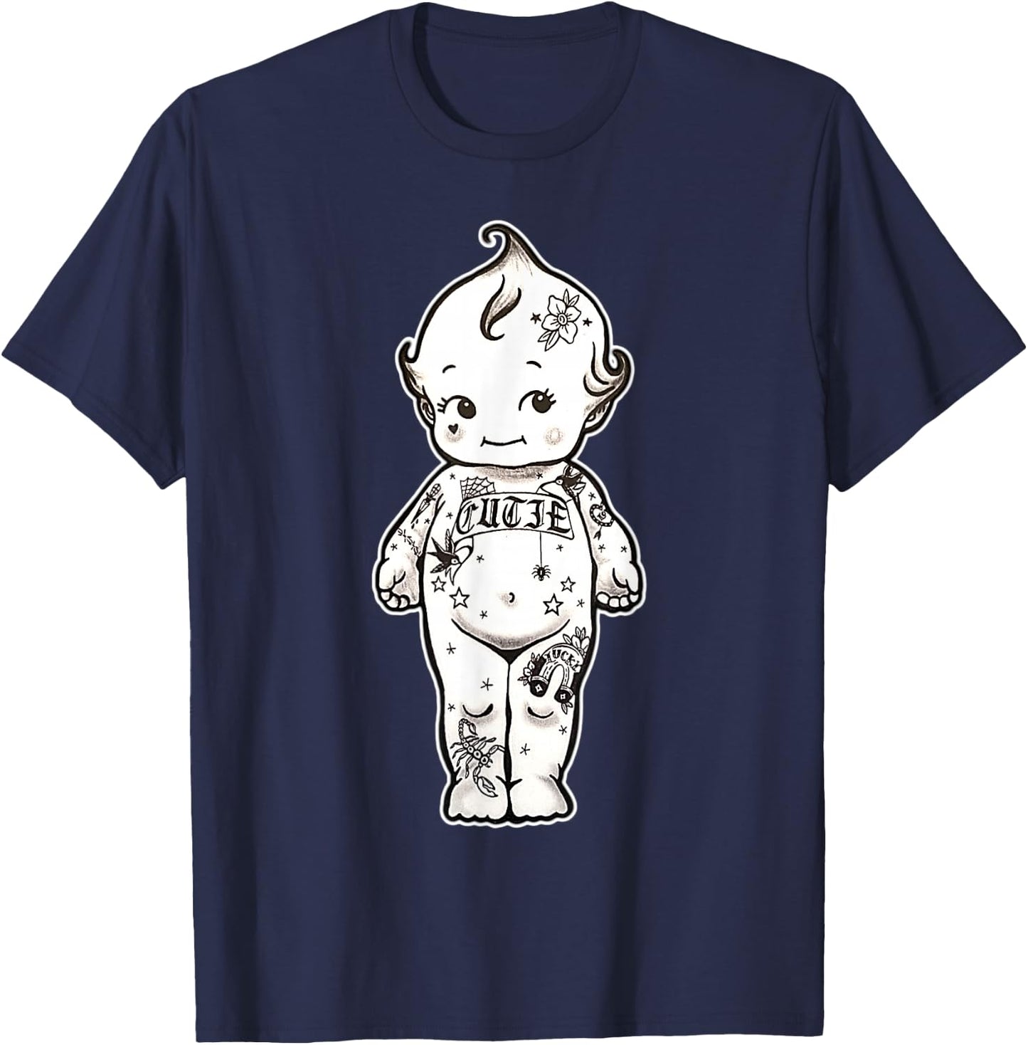 Tattooed Kewpie Baby T-Shirt - T-Shirt | Navy