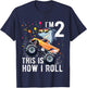 Shark Monster Truck 2nd Birthday Boys and Girls T-Shirt - T-Shirt | Navy