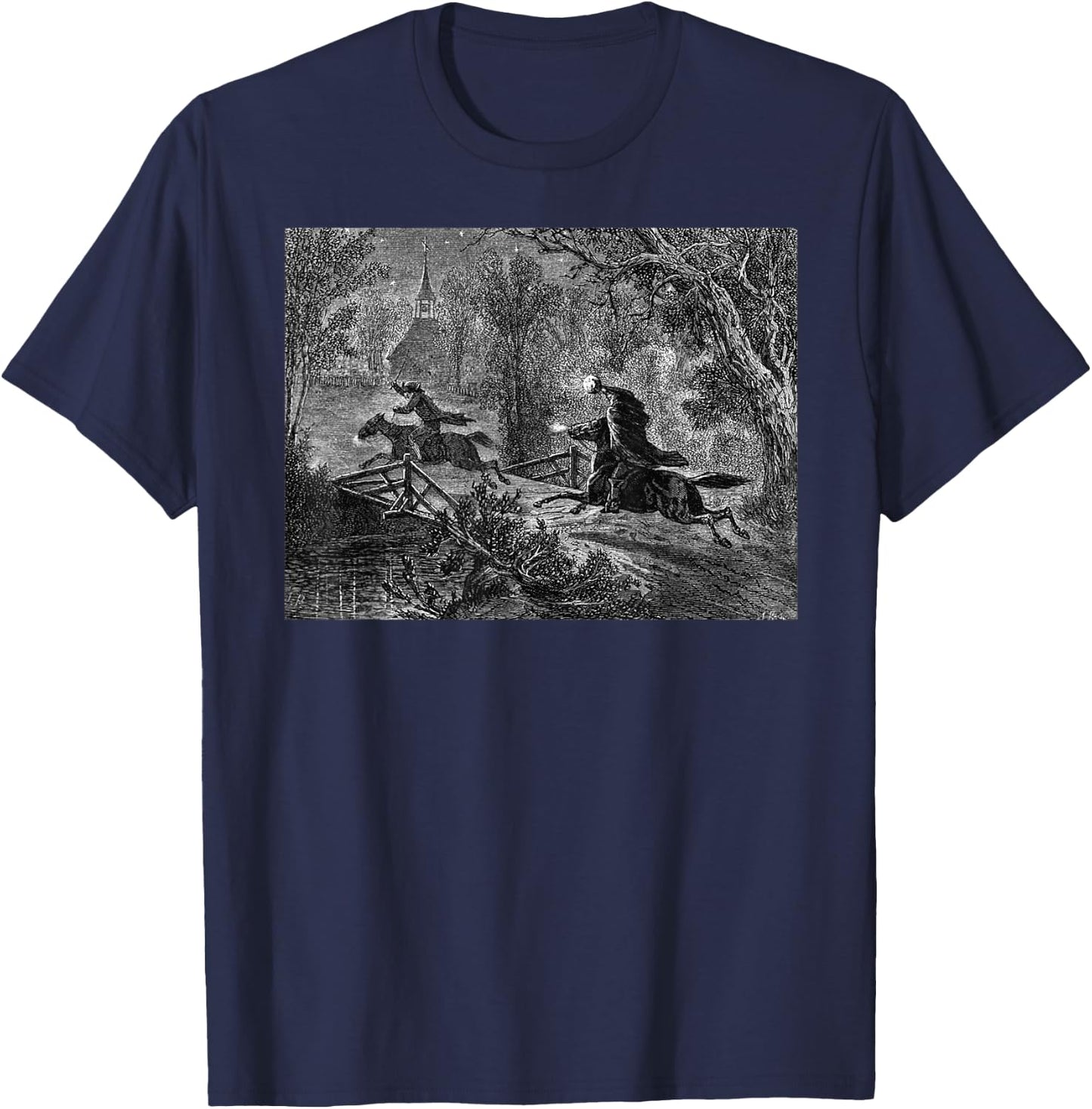 Ichabod Crane Legend of Sleepy Hollow Headless Horseman T-Shirt - T-Shirt | Navy