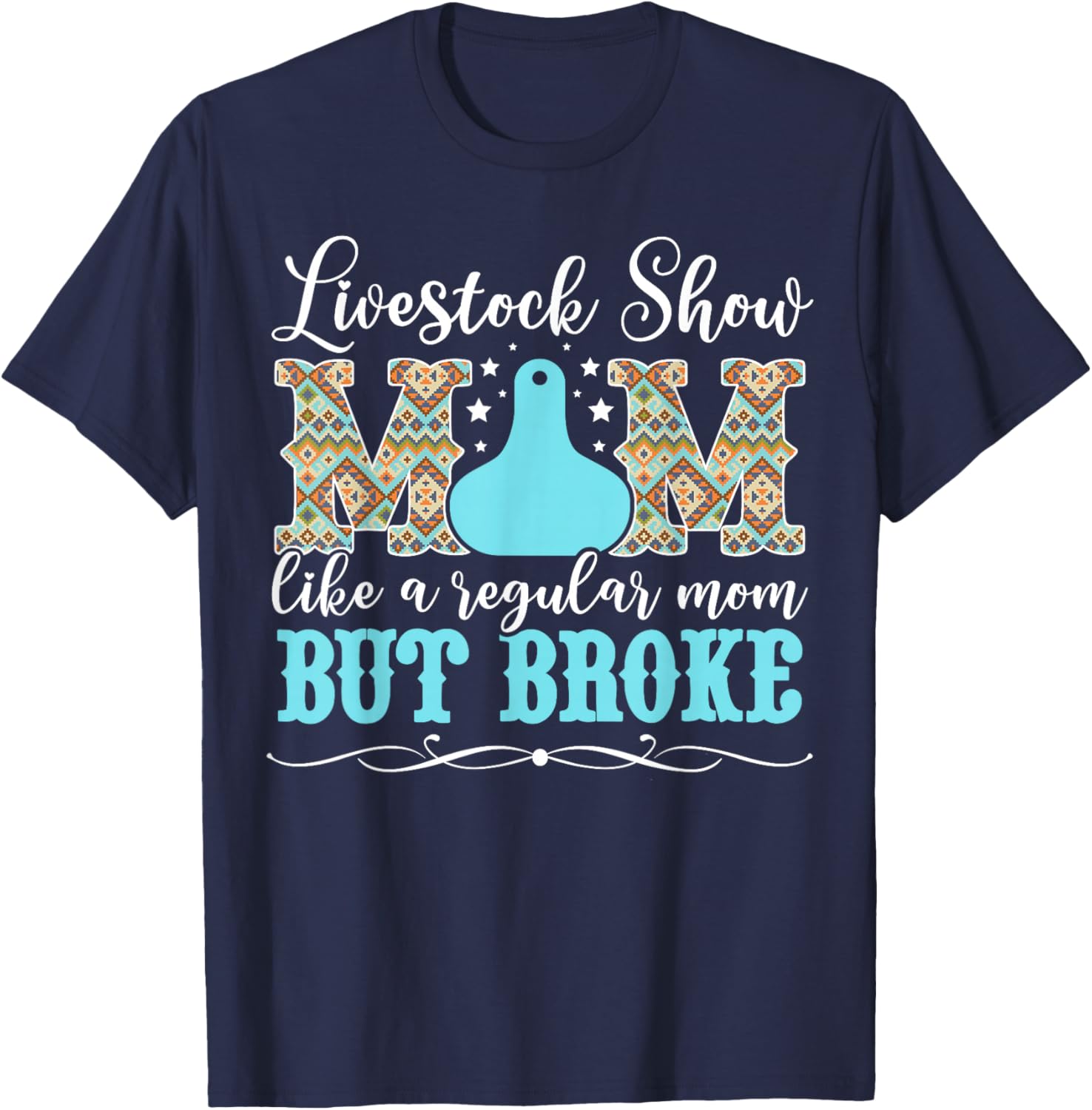 Livestock Show Mom Definition Livestock Show Mama T-Shirt - T-Shirt | Navy