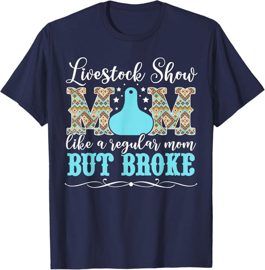 Livestock Show Mom Definition Livestock Show Mama T-Shirt - T-Shirt | Navy