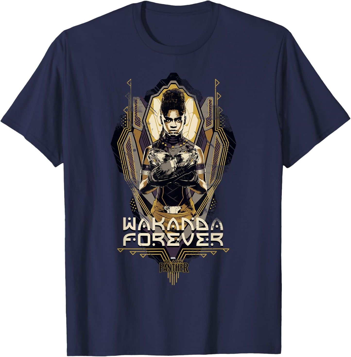 Marvel Black Panther Wakanda Forever Shuri Shield T-Shirt - T-Shirt | Navy