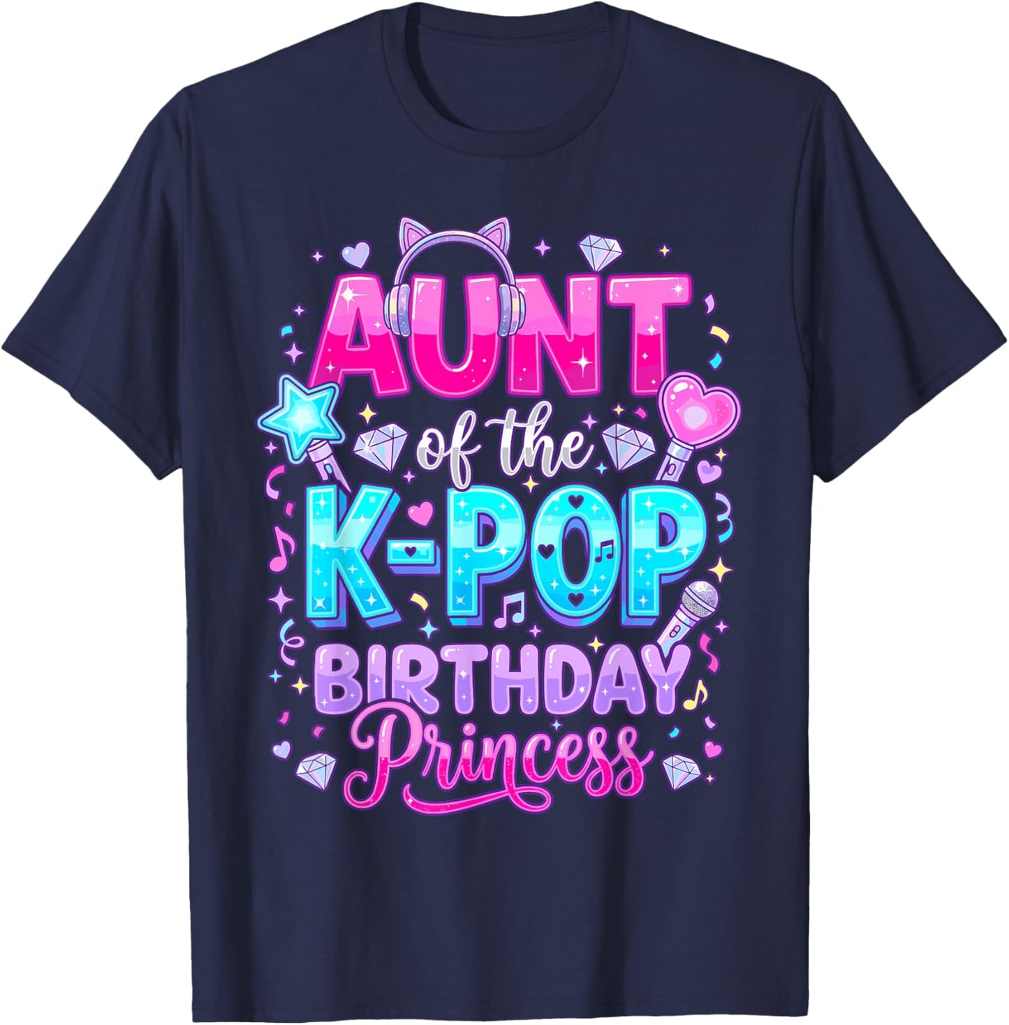 Aunt of The K-Pop Birthday Princess Korean Music T-Shirt - T-Shirt | Navy