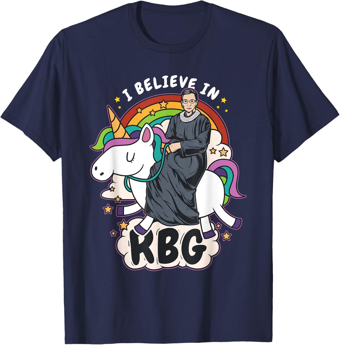 I Believe In RBG Unicorn Feminist T-Shirt - T-Shirt | Navy