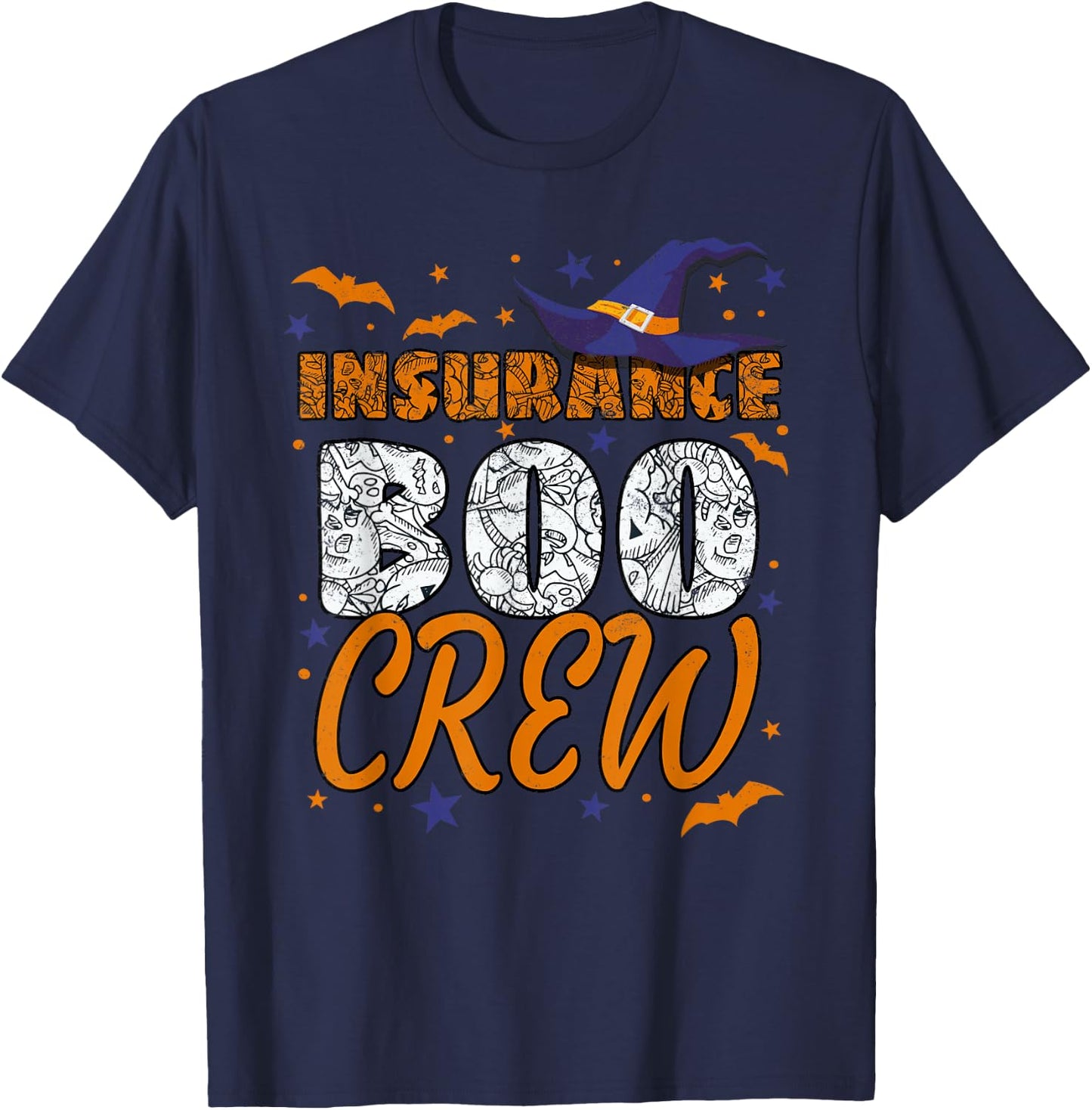Insurance Boo Crew Halloween Insurance Agent Matching T-Shirt - T-Shirt | Navy