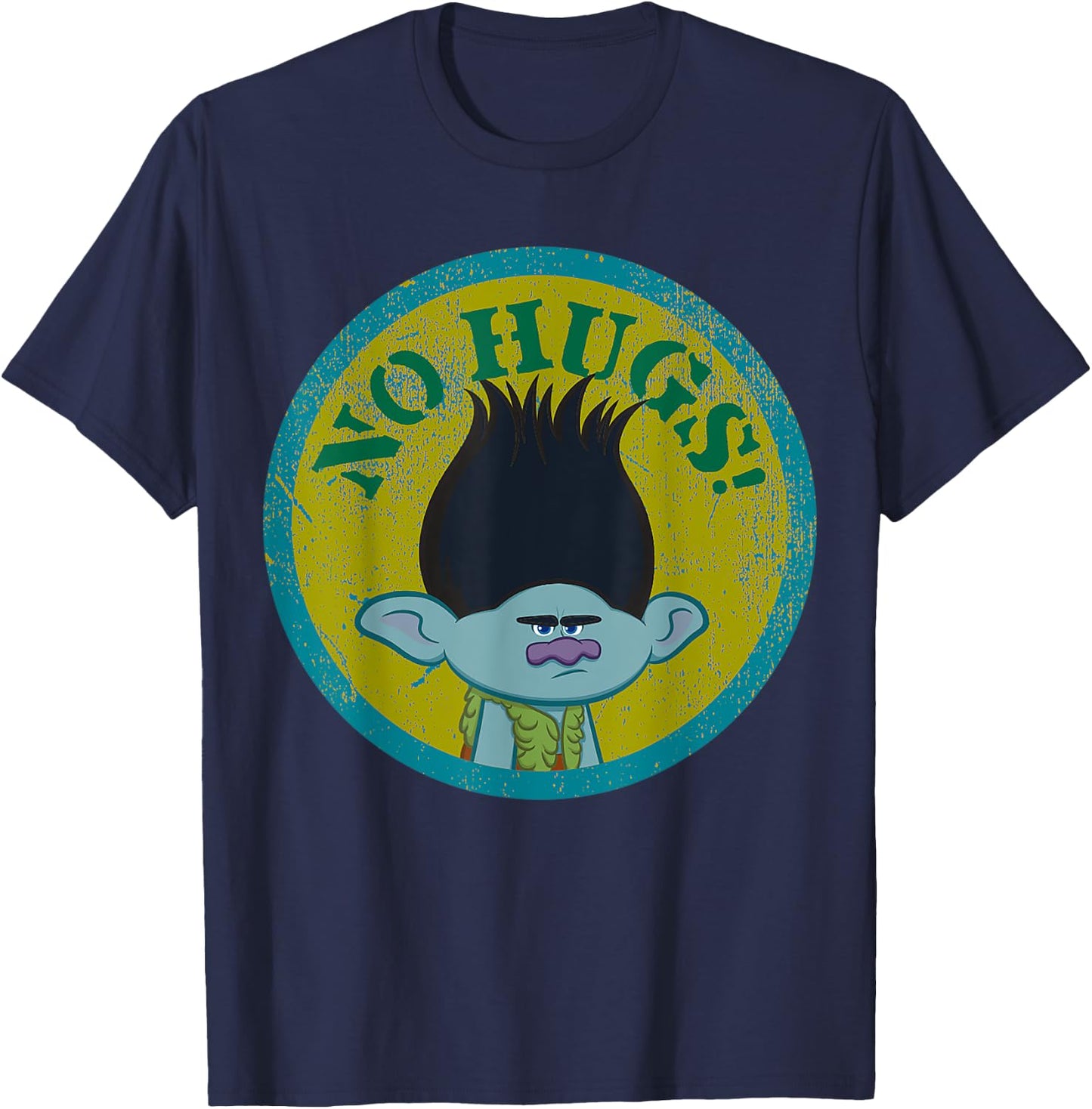 DreamWorks Trolls No Hugs! Branch T-Shirt - T-Shirt | Navy