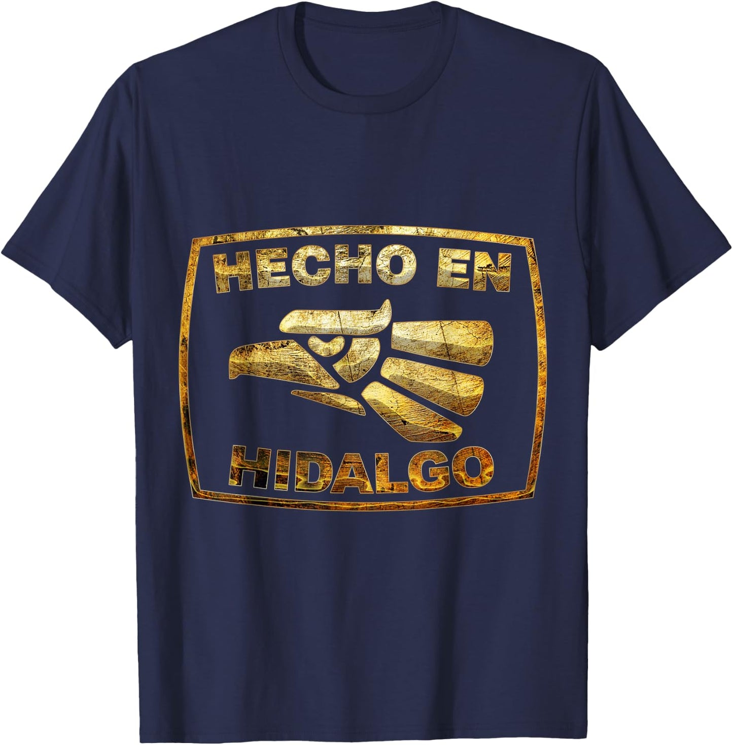 Mexican Shirt Hecho En Hidalgo Mexico Eagle Emblem T-Shirt - T-Shirt | Navy