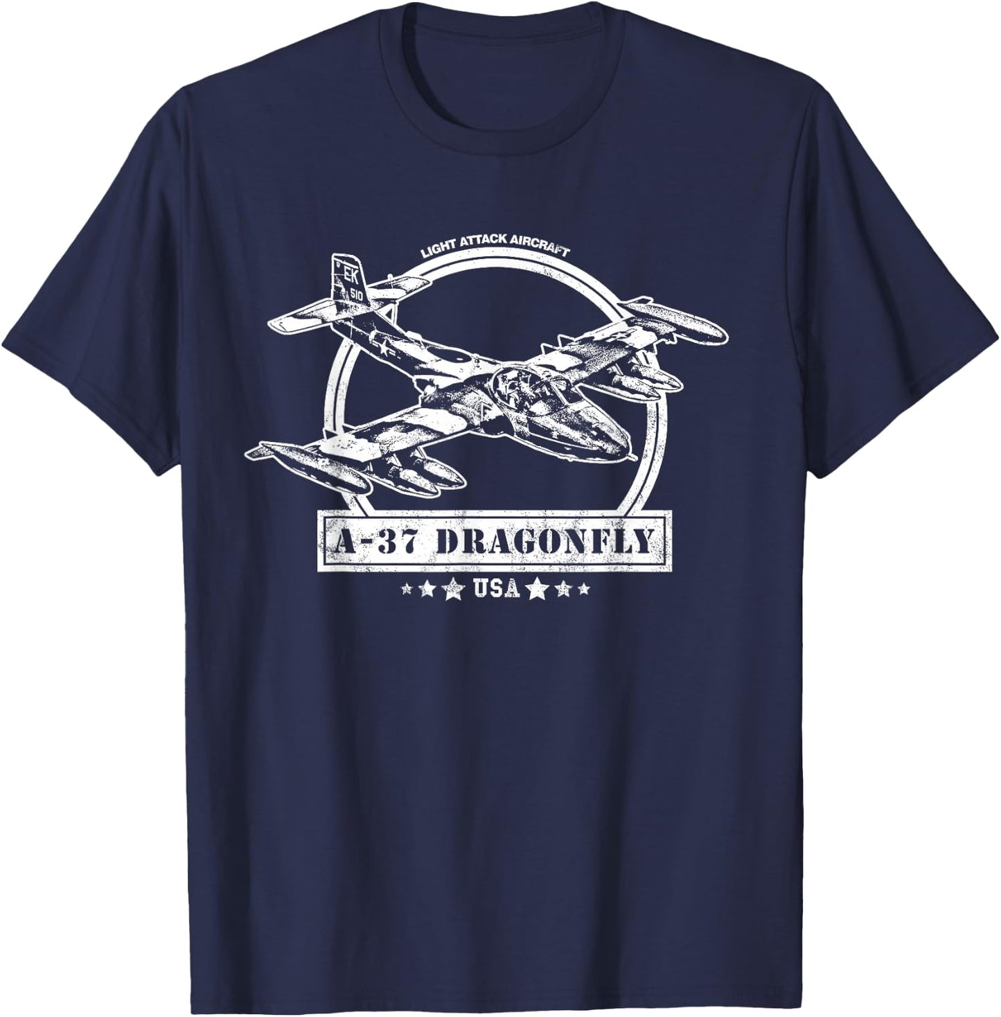 Military Vehicles & Gifts A-37 Dragonfly Aircraft T-Shirt - T-Shirt | Navy