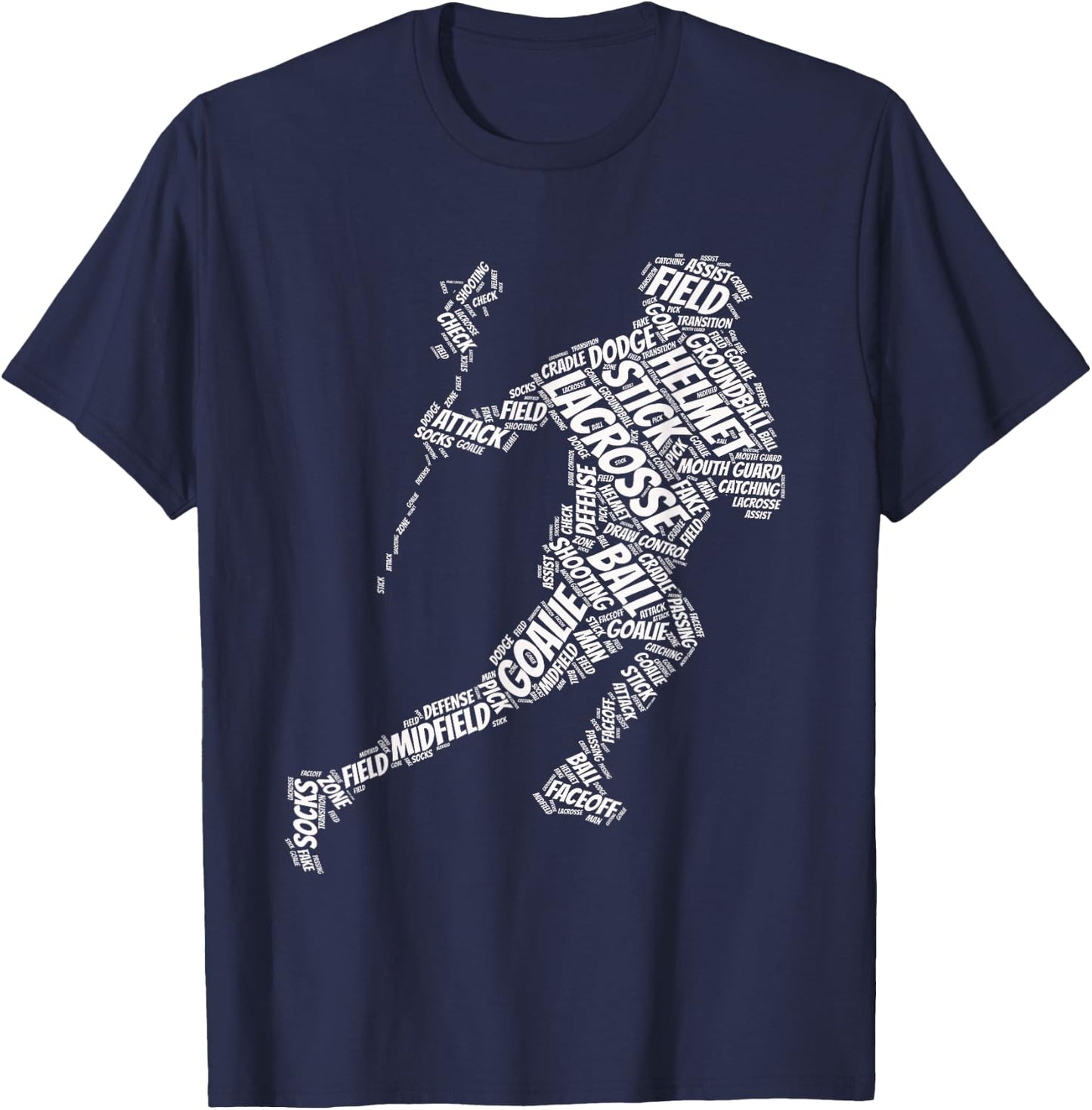 lacrosse sticks for boys Sports & Fitness cool Novelty T-Shirt - T-Shirt | Navy