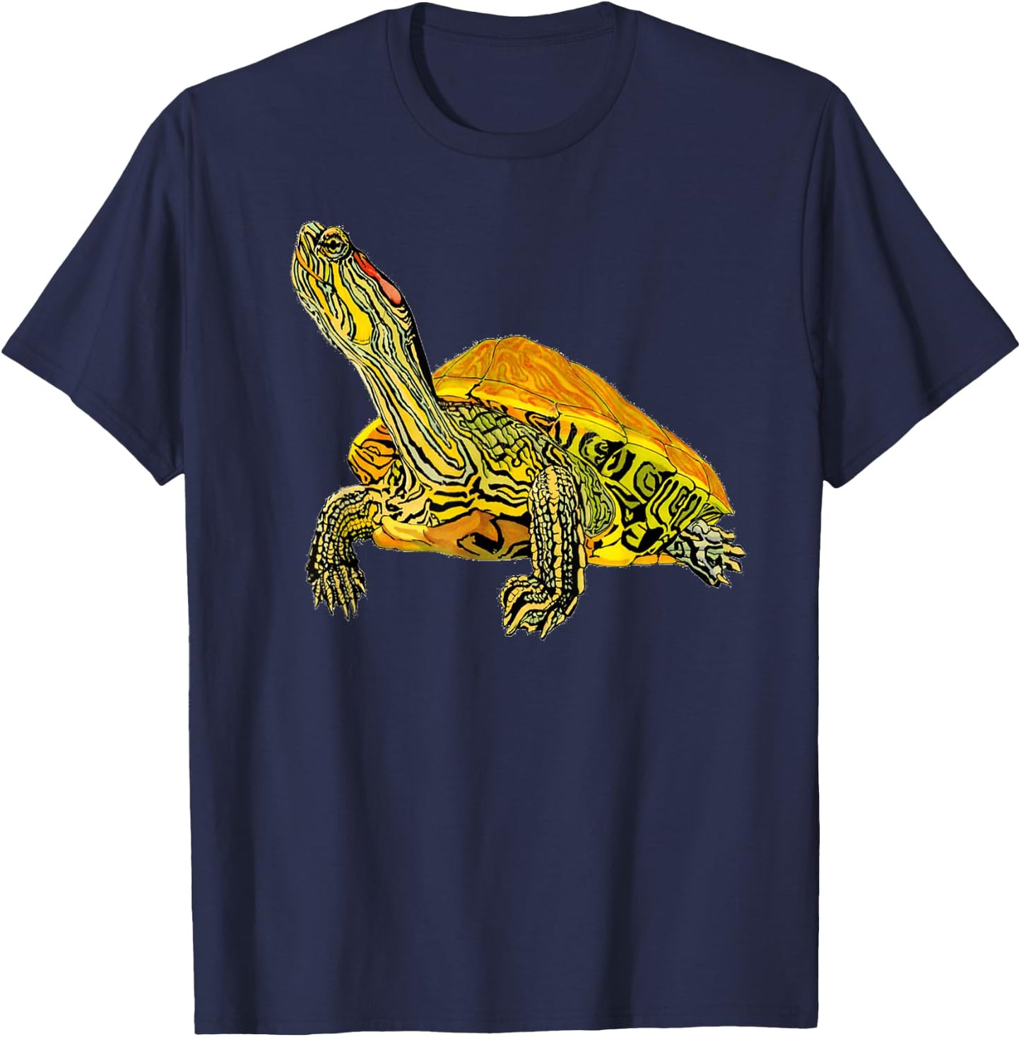 Red-Eared Slider Turtle Shirt - Gift Turtle Lovers T-Shirt - T-Shirt | Navy