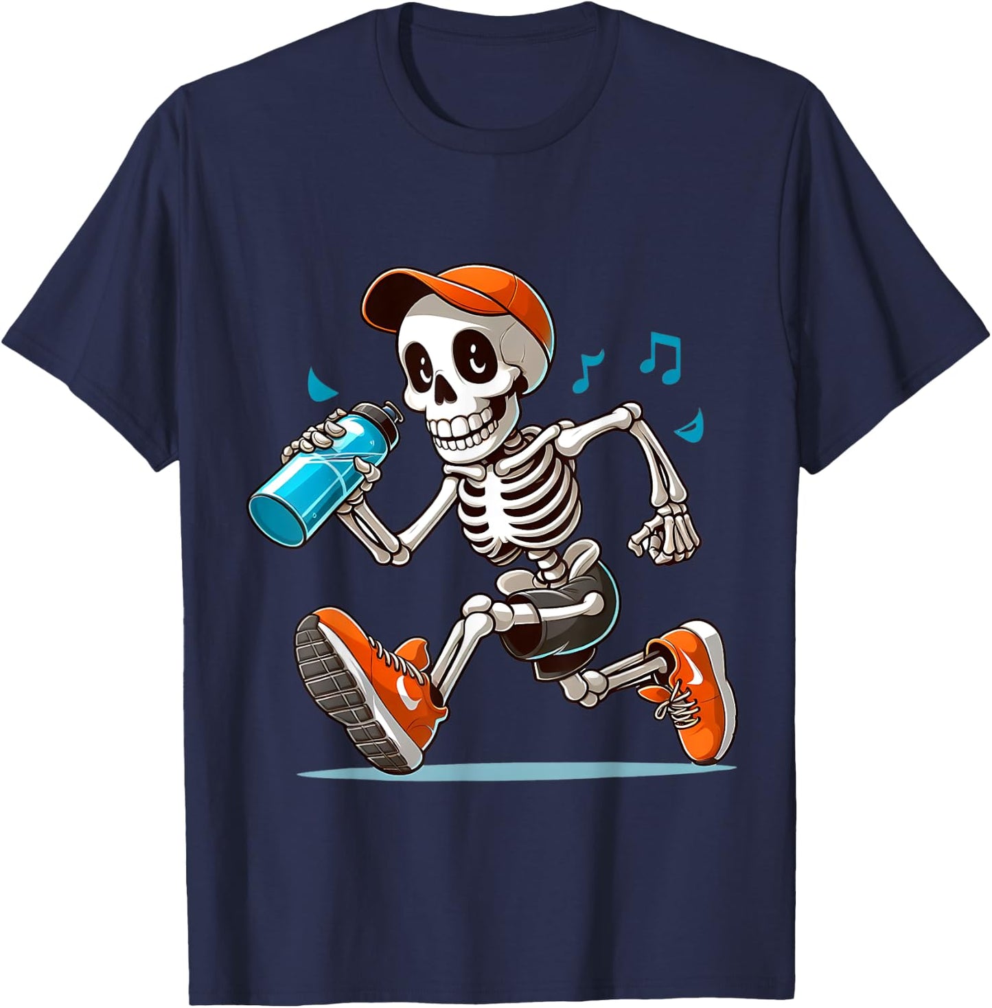 Running Skeleton Halloween Costume Spooky Runners Lover T-Shirt - T-Shirt | Navy
