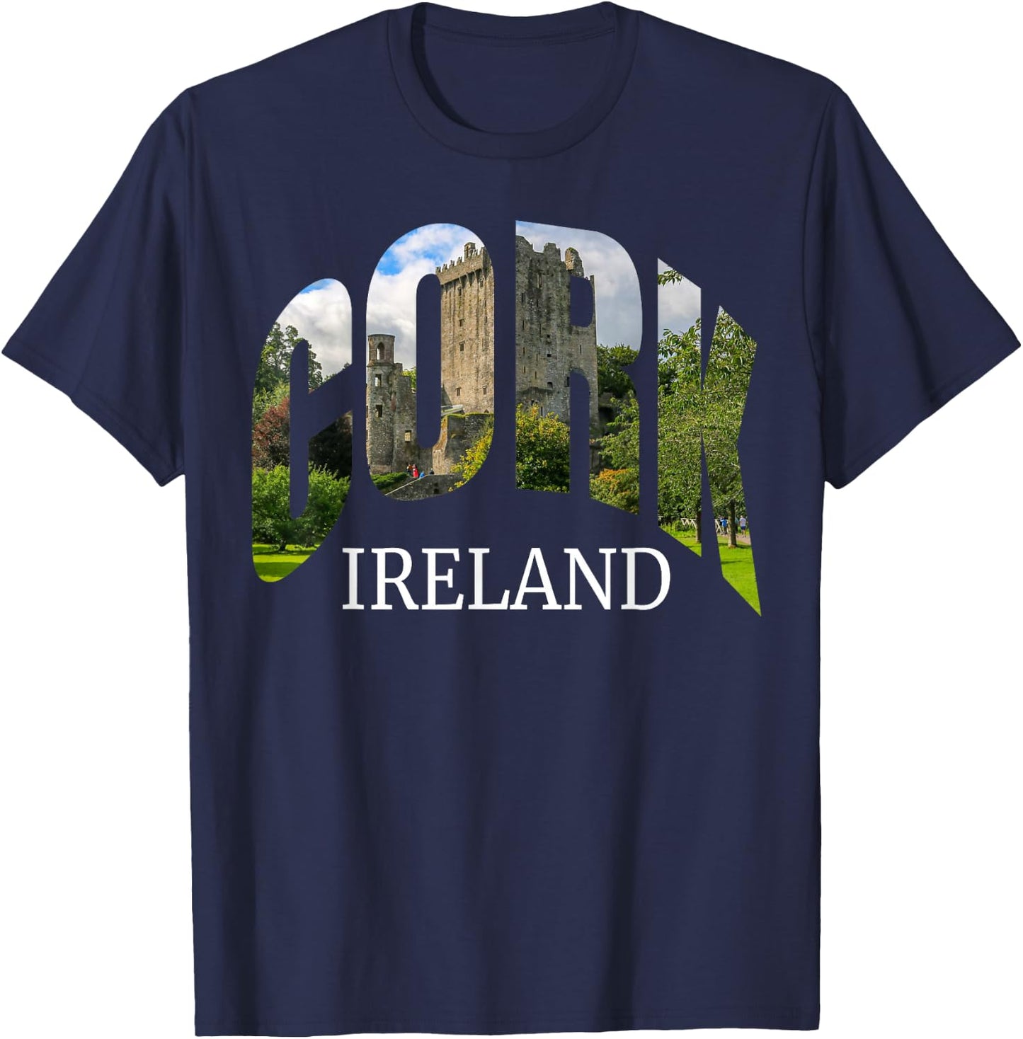 Cork Ireland Blarney Castle Photography Vacation Souvenir T-Shirt - T-Shirt | Navy