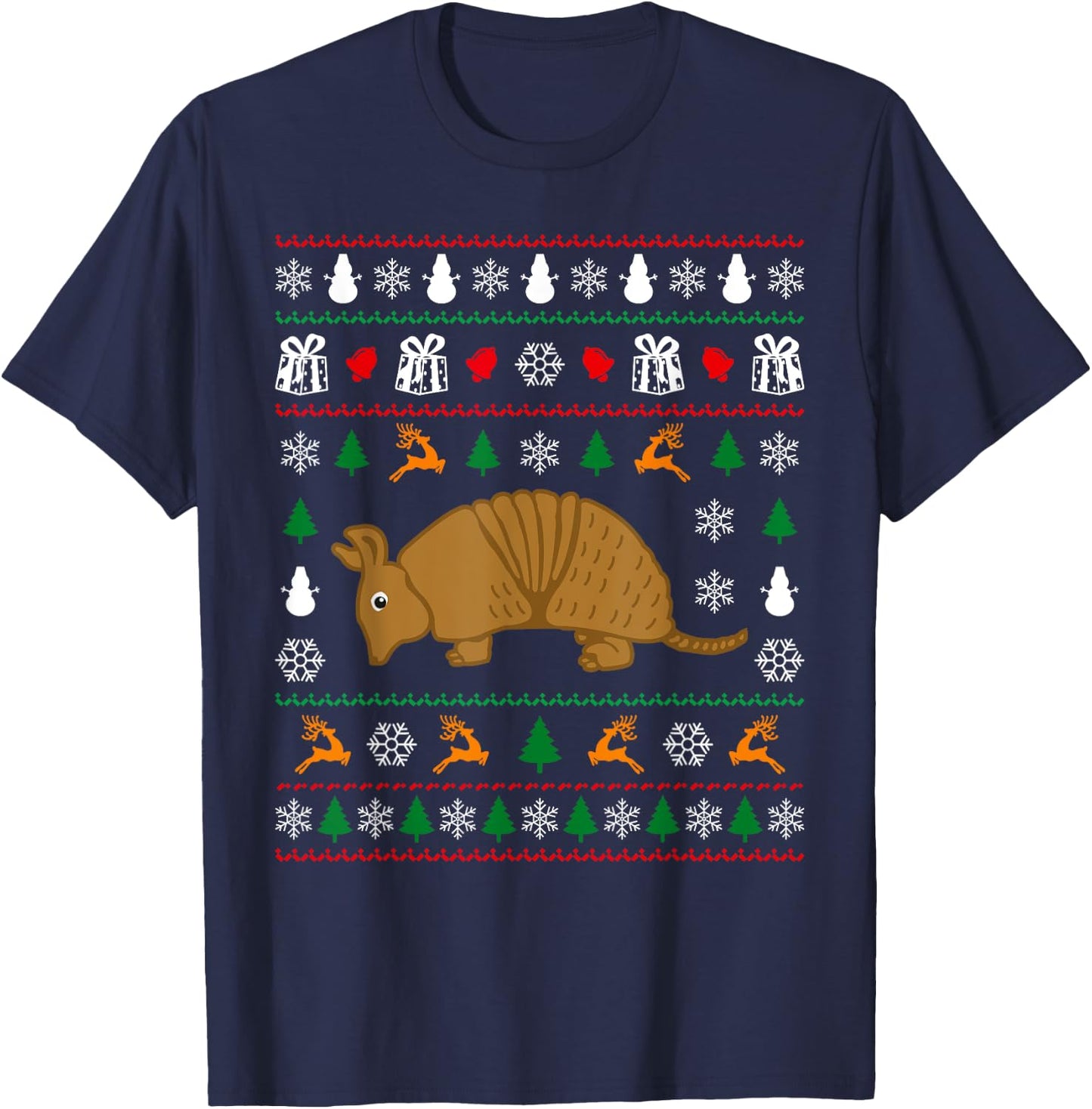 Armadillo Ugly Funny Christmas Humor Winter Animal Holiday T-Shirt - T-Shirt | Navy