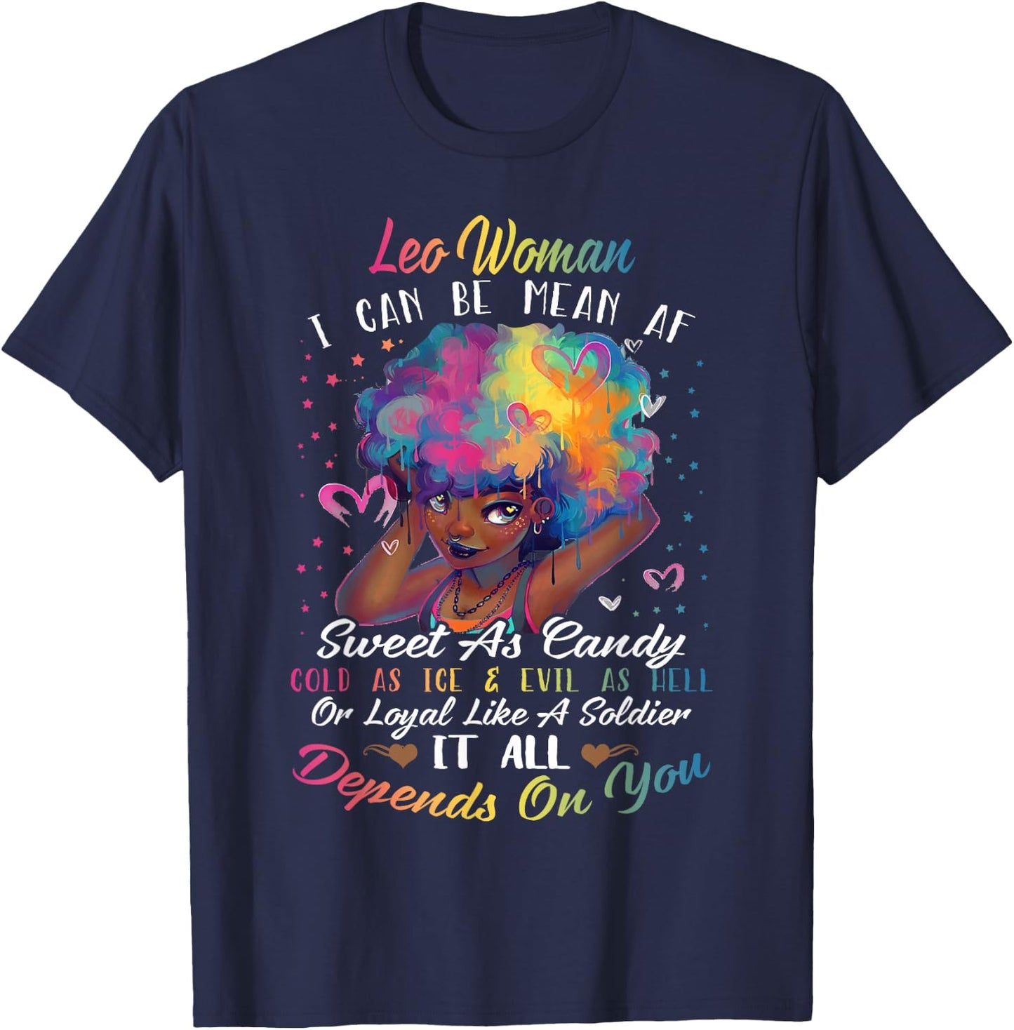 Leo woman T Shirt I'm A Leo Girl Shirt T-Shirt - T-Shirt | Navy