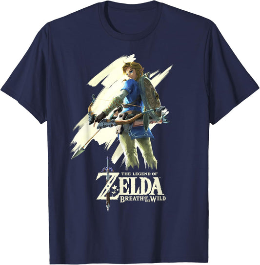 Nintendo Zelda Breath of the Wild Link Stare Graphic T-Shirt - T-Shirt | Navy