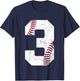 Kids 2022 3rd Birthday Baseball Boys Kids Three 3 Years Gift T-Shirt - T-Shirt | Navy