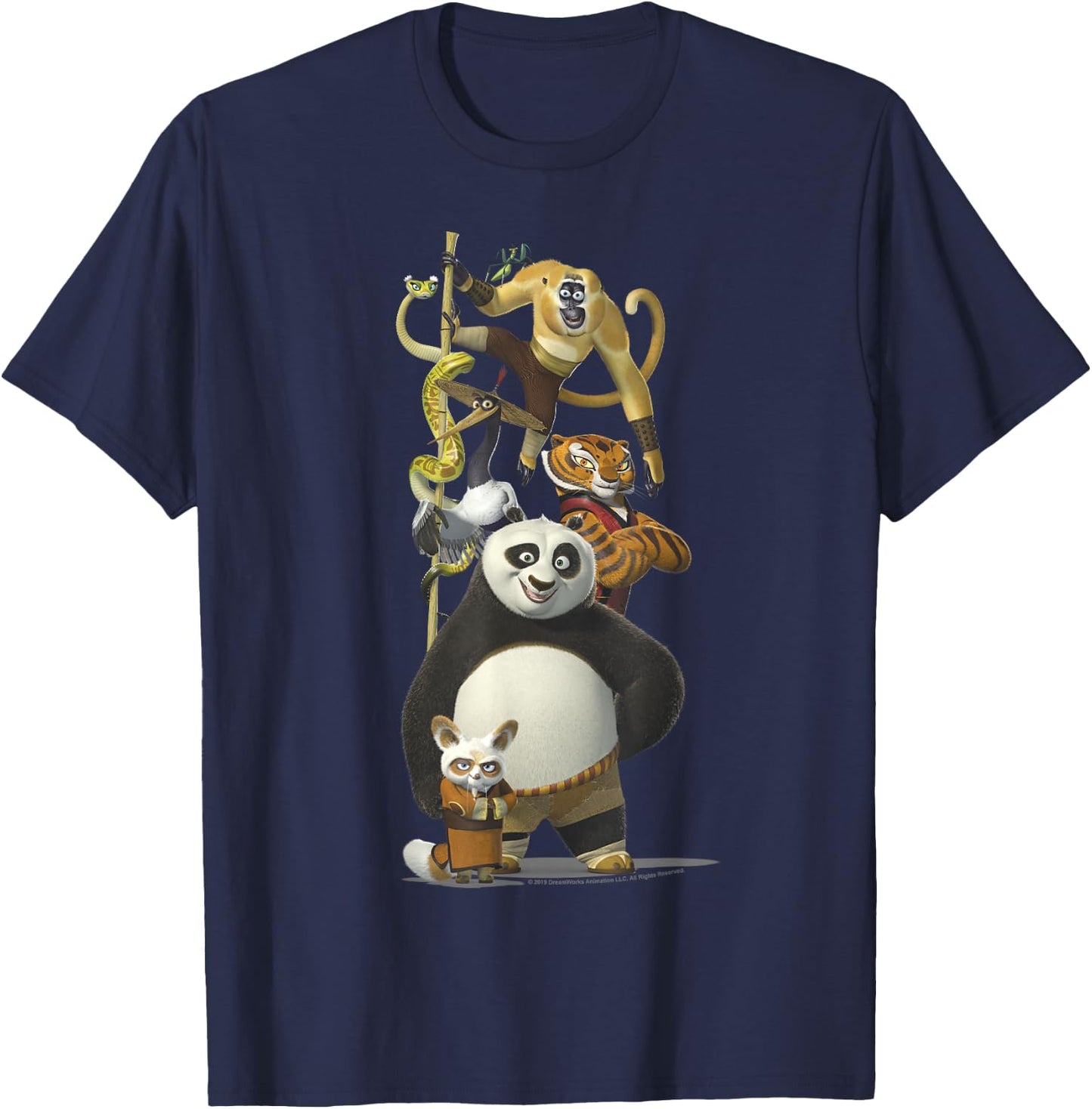 Kung Fu Panda Po and The Furious Five Portrait T-Shirt - T-Shirt | Navy