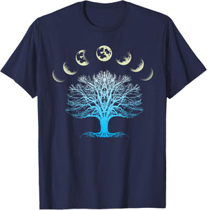 Tree Of Life Spiritual Shirt Moonphases for Yoga T-Shirt - T-Shirt | Navy