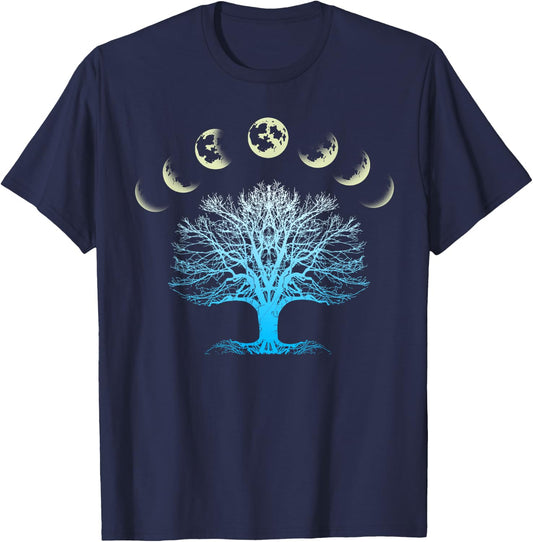 Tree Of Life Spiritual Shirt Moonphases for Yoga T-Shirt - T-Shirt | Navy