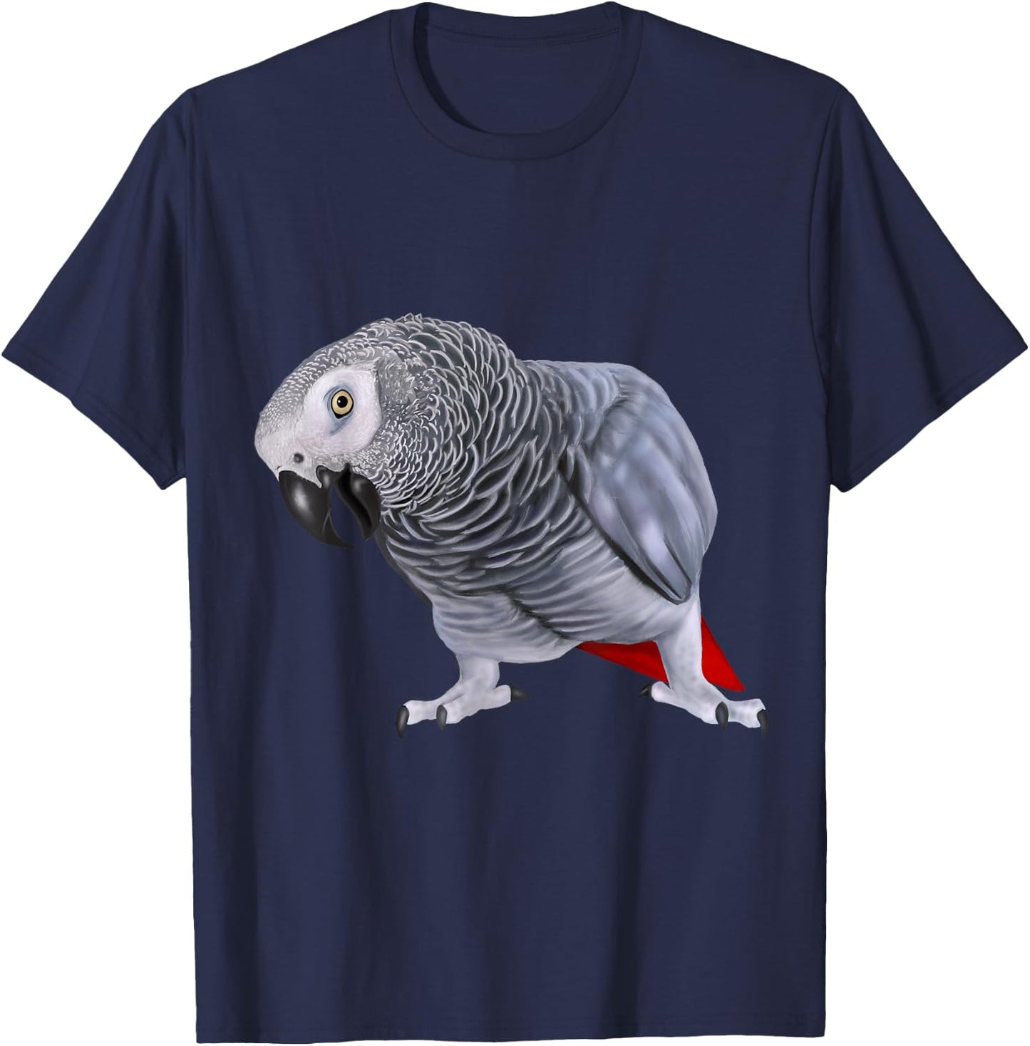African Grey Parrot Bird T-Shirt - T-Shirt | Navy