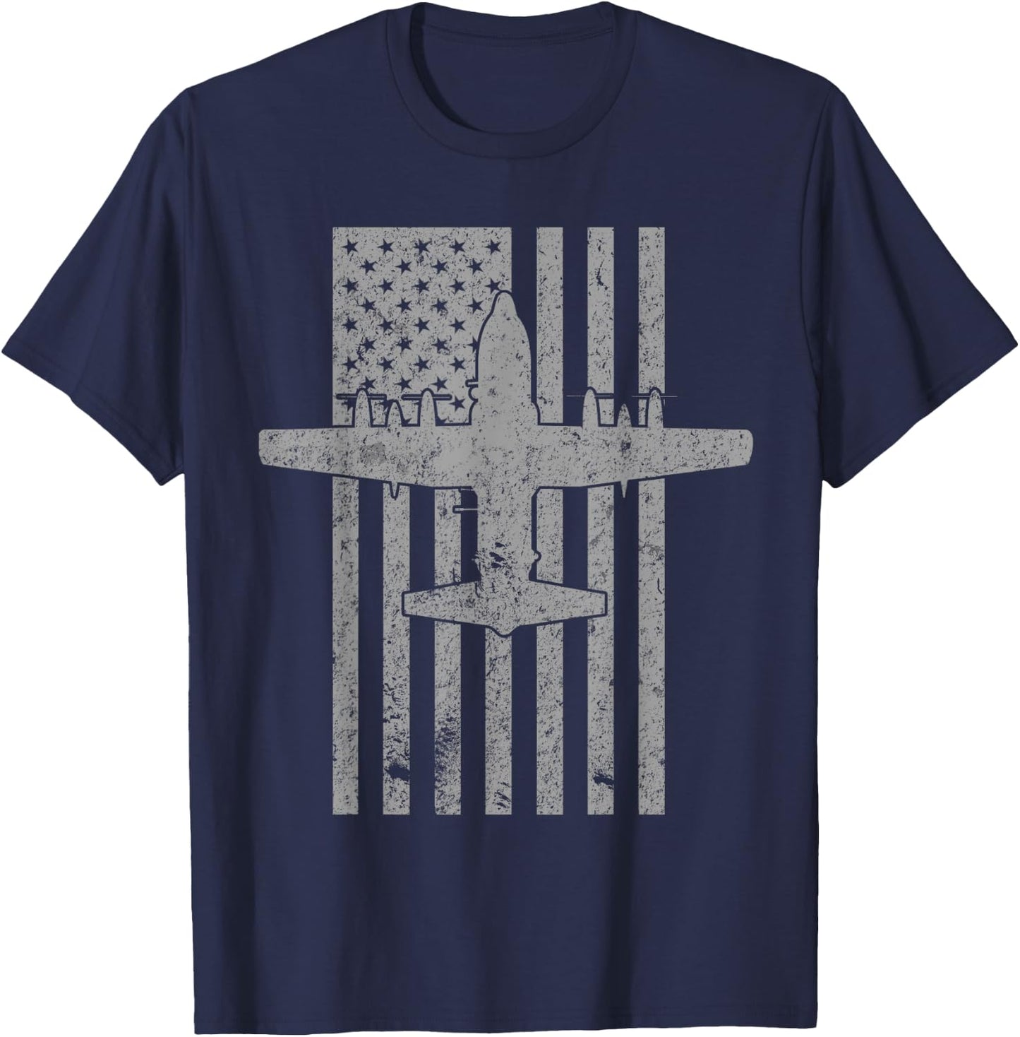 AC-130 Spectre Spooky Gunship Airplane Vintage Flag T-Shirt - T-Shirt | Navy