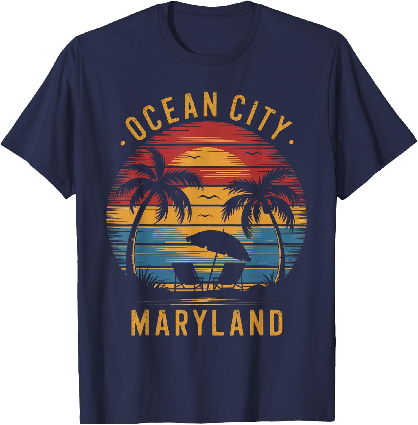 Ocean Beach City MD Maryland State Family Vacation Trip T-Shirt - T-Shirt | Navy