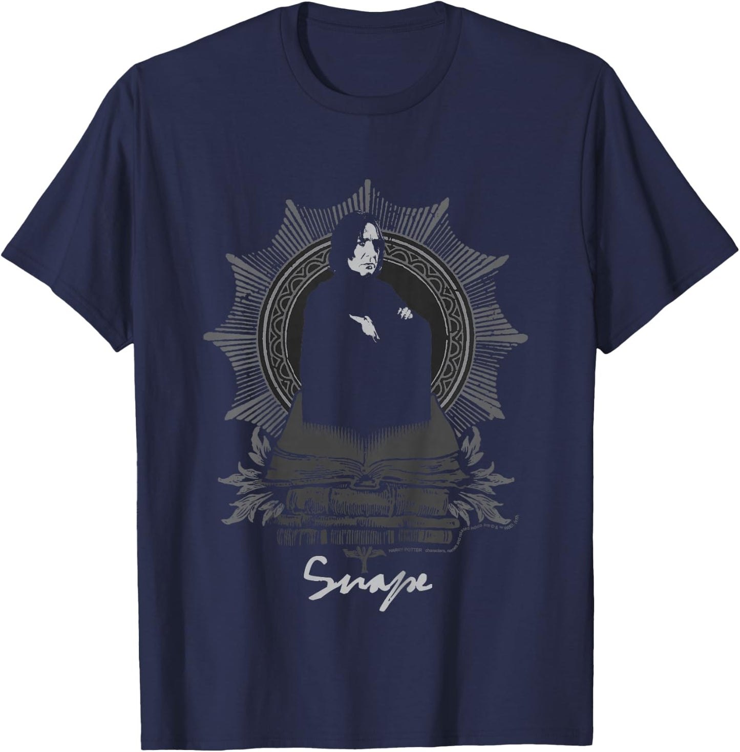 Kids Harry Potter Professor Snape Books Portrait T-Shirt - T-Shirt | Navy