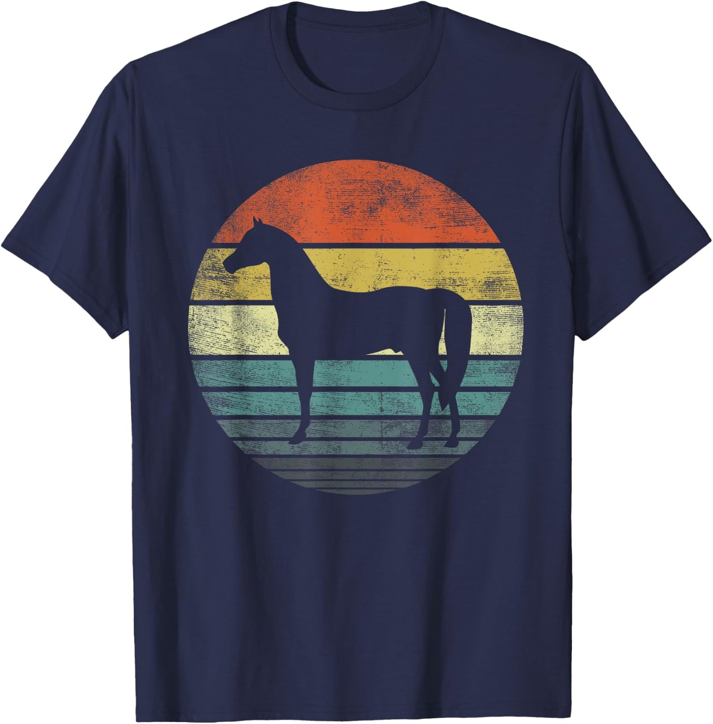 Horse Lover Gifts Horseback Riding Equestrian Retro Vintage T-Shirt - T-Shirt | Navy