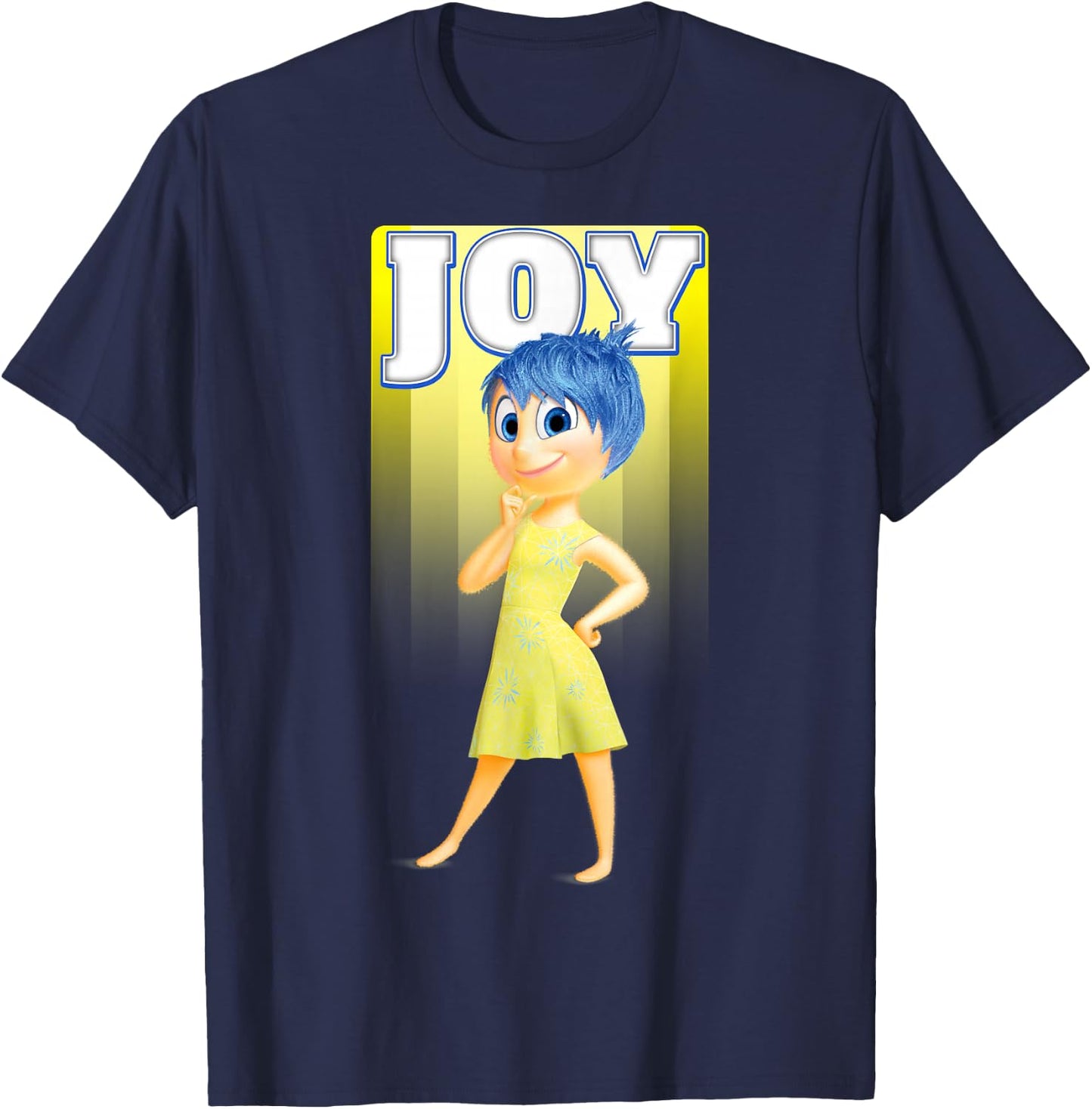 Disney Pixar Inside Out Joy Sunny Retro Portrait Logo T-Shirt - T-Shirt | Navy