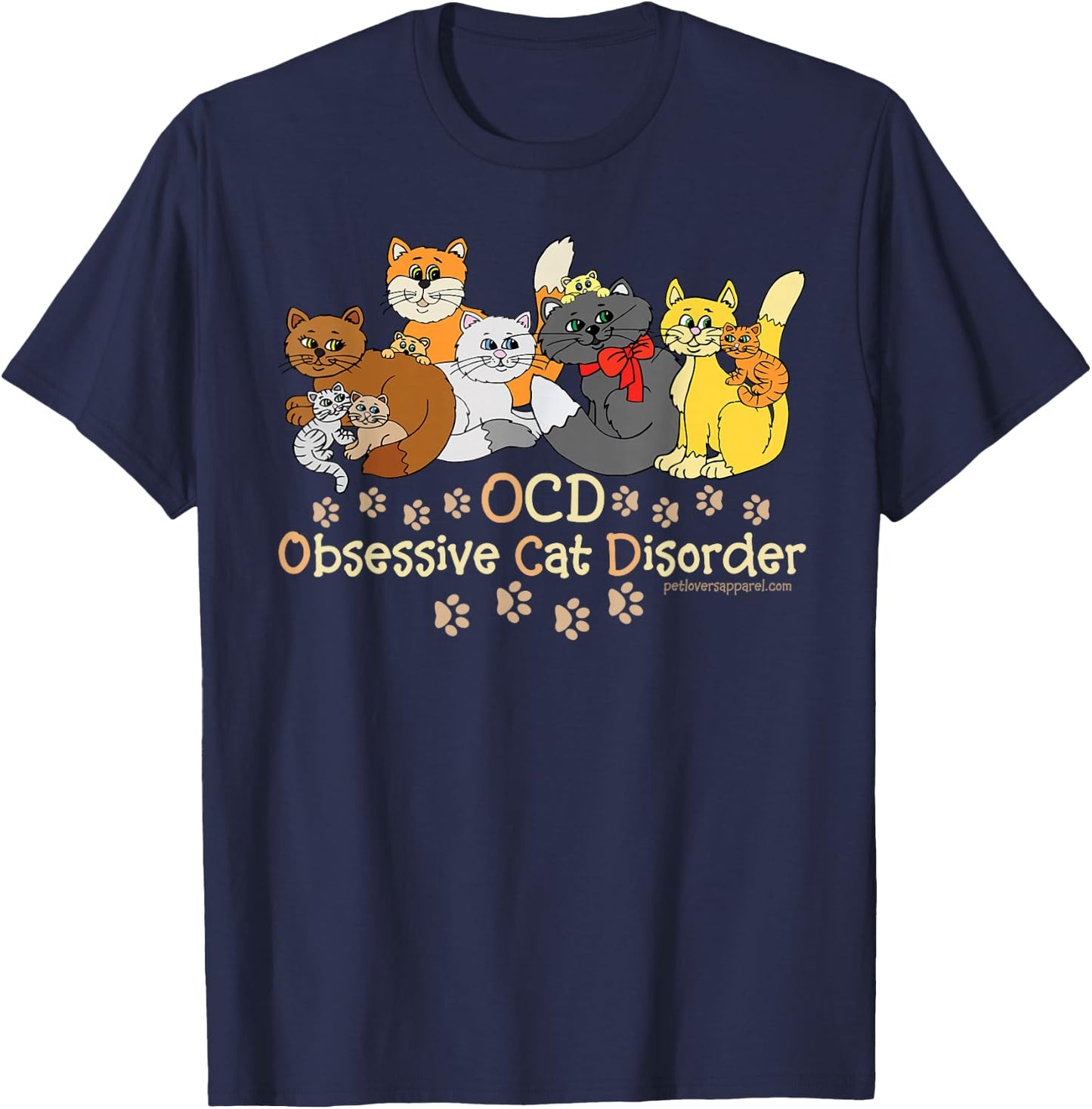 OCD Cat Disorder T-Shirt - T-Shirt | Navy