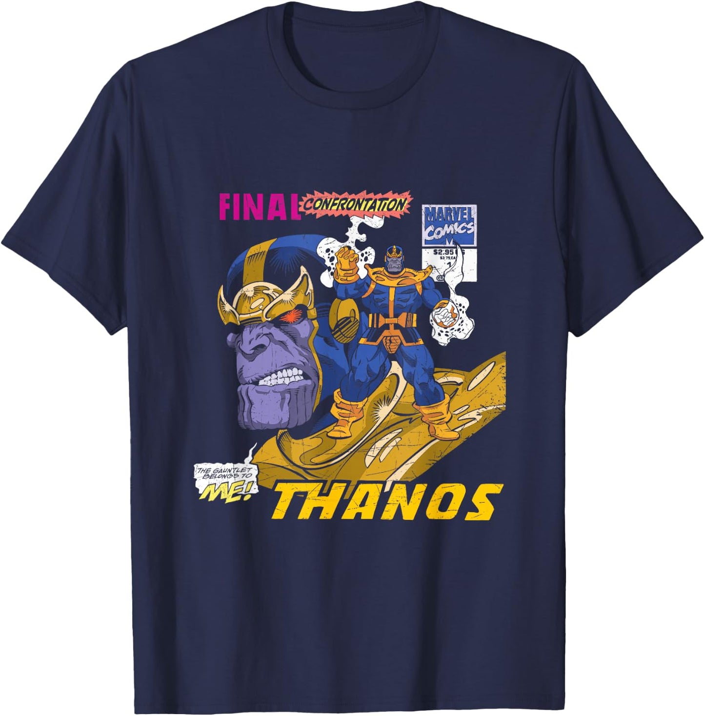 Marvel Comics Thanos Final Confrontation Retro T-Shirt - T-Shirt | Navy