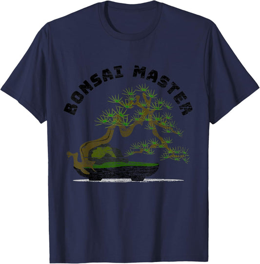 Vintage Bonsai Master - Bonsai Tree Gift T-Shirt - T-Shirt | Navy