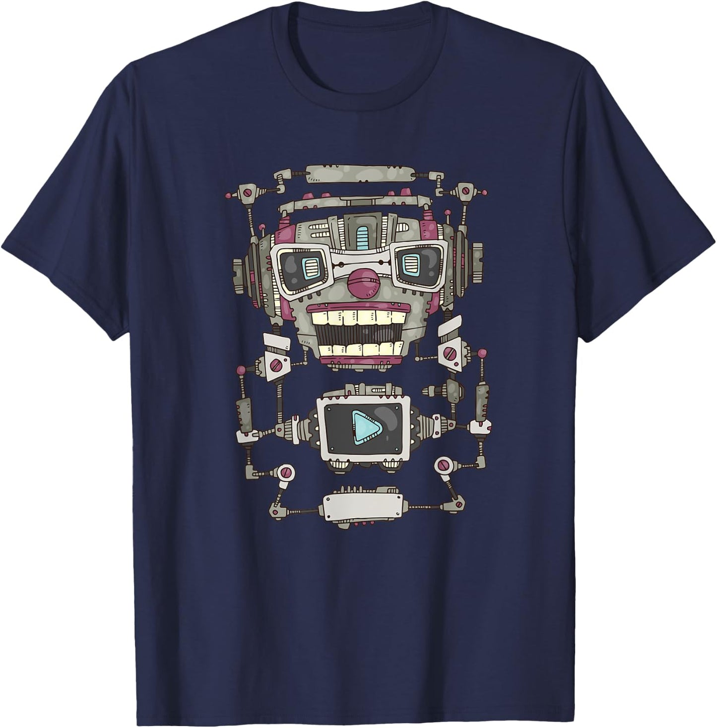 Robotics Robot Design Club AI Engineering Retro T-Shirt - T-Shirt | Navy