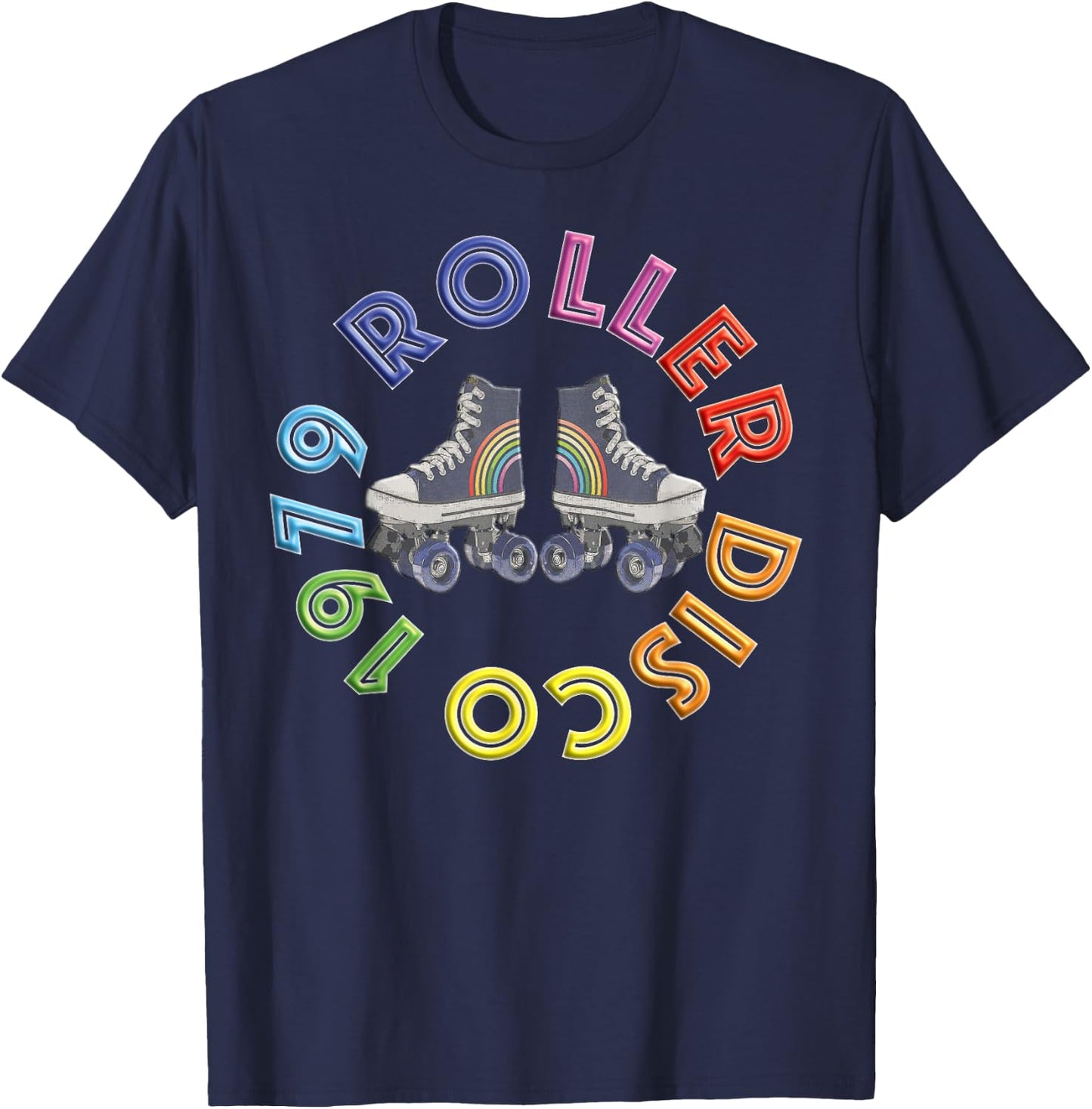 Roller Disco 1979 Skating Rink Vintage Retro Fun T-Shirt - T-Shirt | Navy