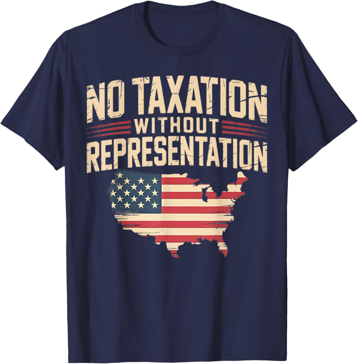 No Taxation Without Representation T-Shirt - T-Shirt | Navy