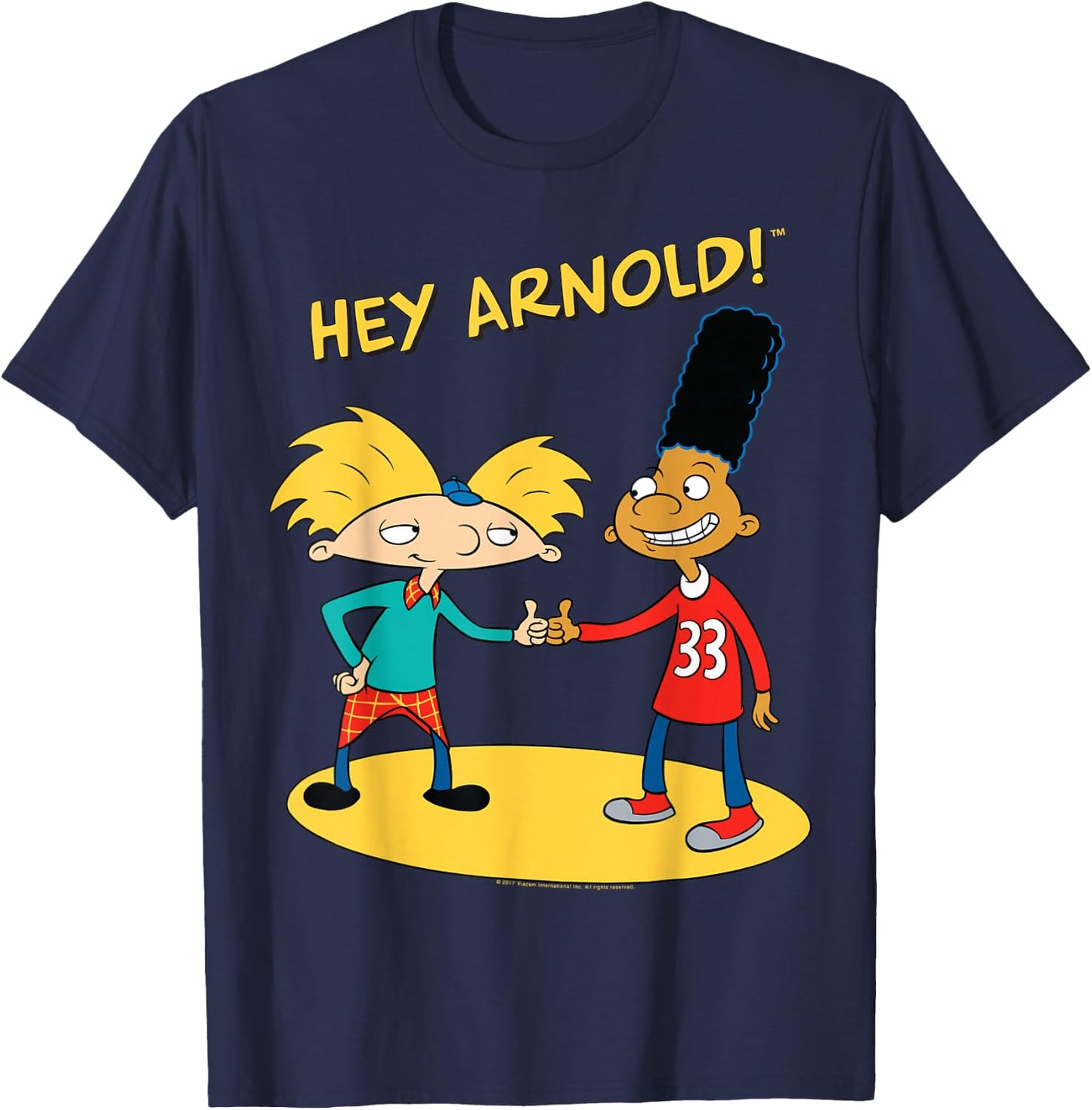 Hey Arnold Characters Handshake T-Shirt - T-Shirt | Navy