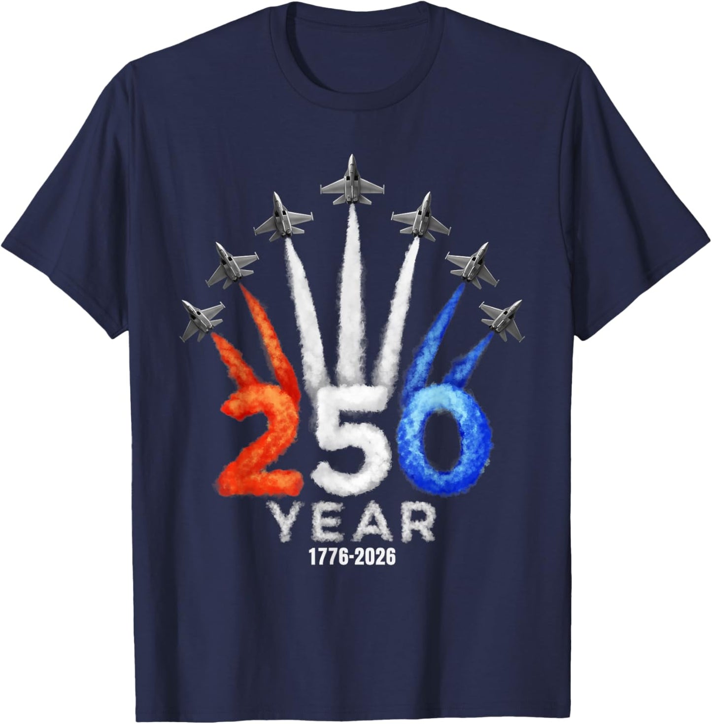 250 Years American 1776 2026 250th USA Patriotic 4th of July T-Shirt - T-Shirt | Navy