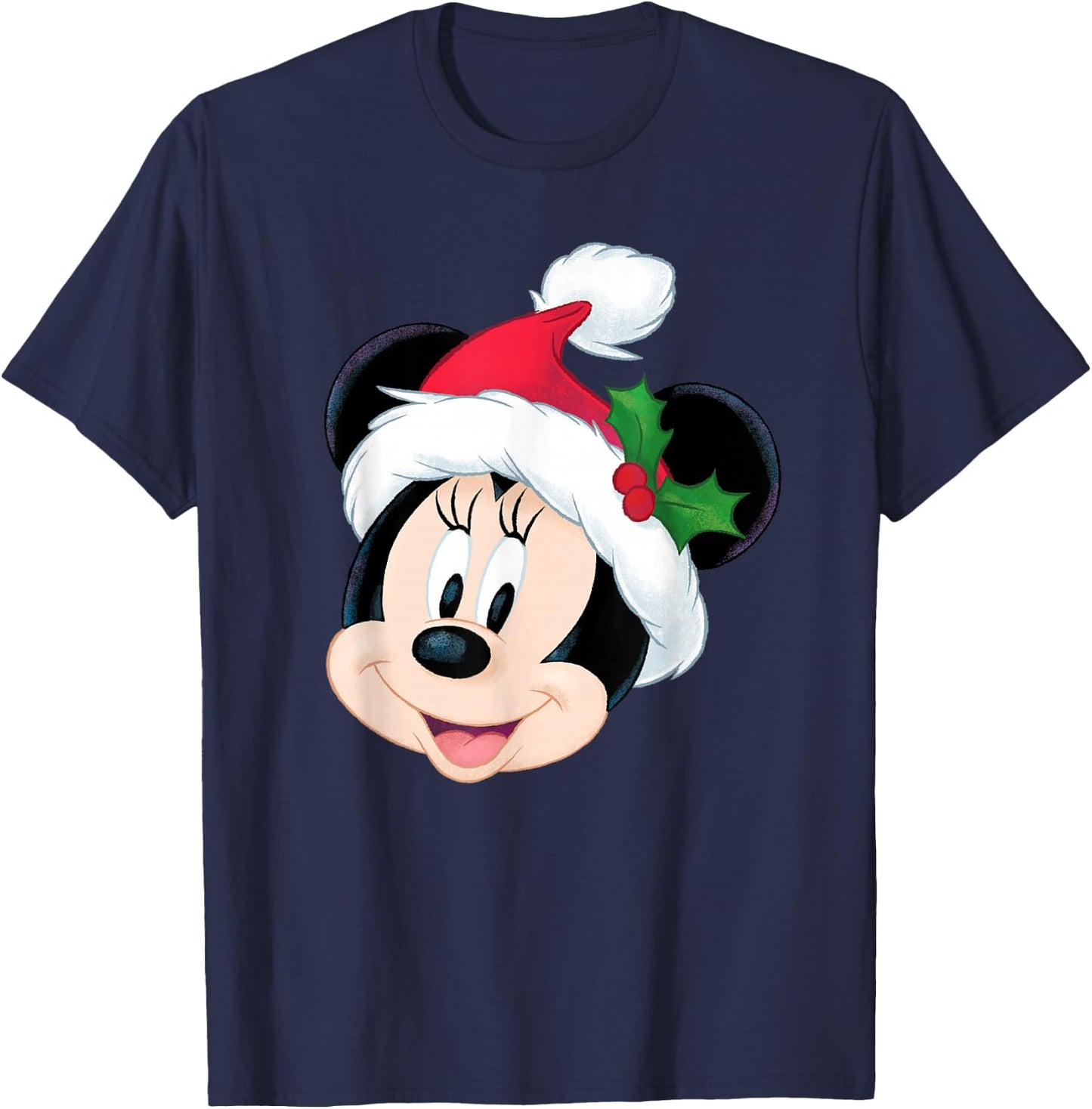 Disney Minnie Mouse in Santa Hat Holiday T-Shirt - T-Shirt | Navy