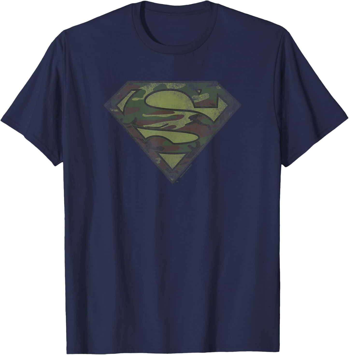 Superman Camo Logo Distressed T-Shirt - T-Shirt | Navy