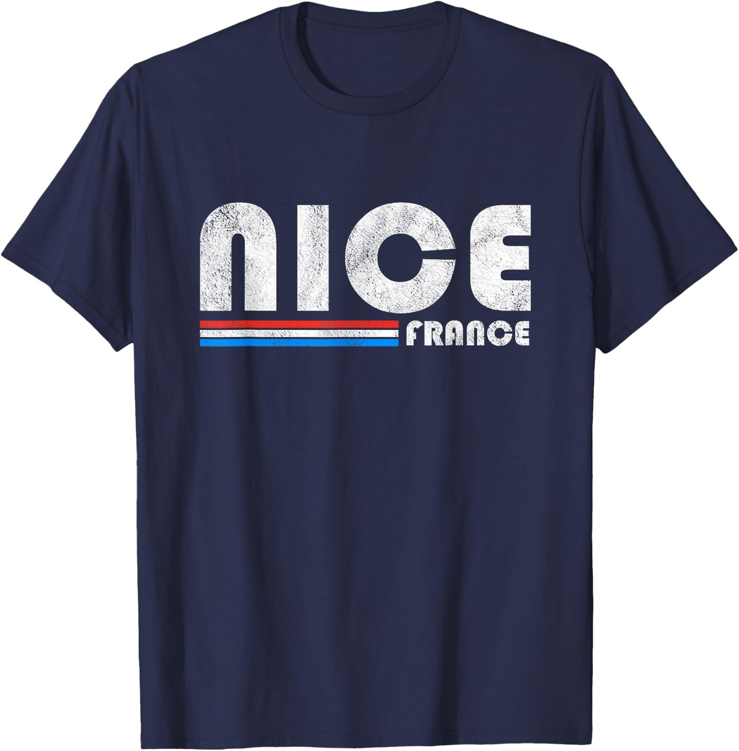 Nice France Retro Vintage Travel Vacation Gift T-Shirt - T-Shirt | Navy