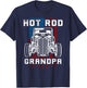 Hot Rod Grandpa Shirt Vintage Car American Flag Women Men T-Shirt - T-Shirt | Navy