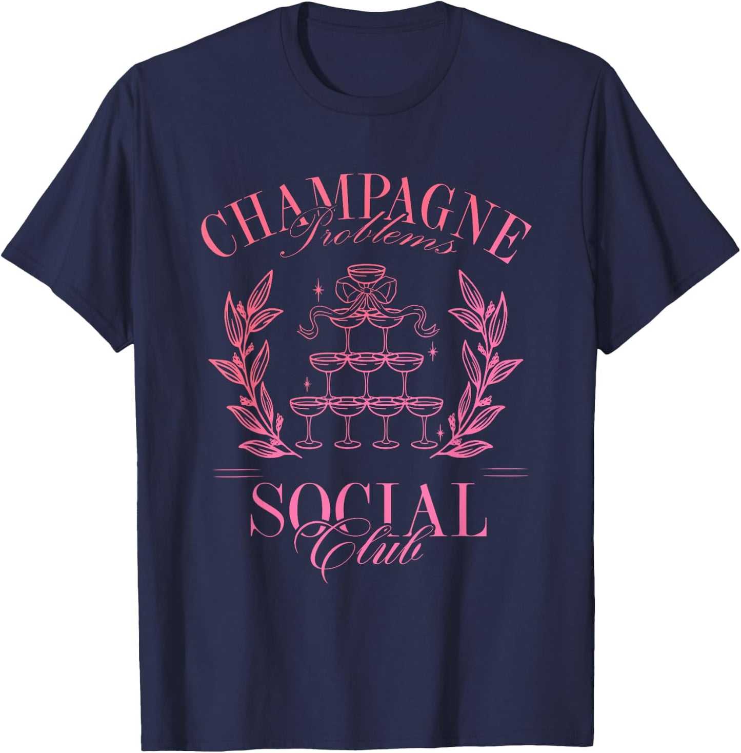 Champagne Problems Social Club Apparel T-Shirt - T-Shirt | Navy