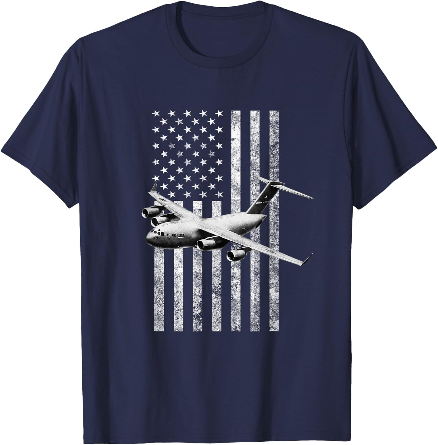 C-17 USA American Flag - Military T-Shirt - T-Shirt | Navy